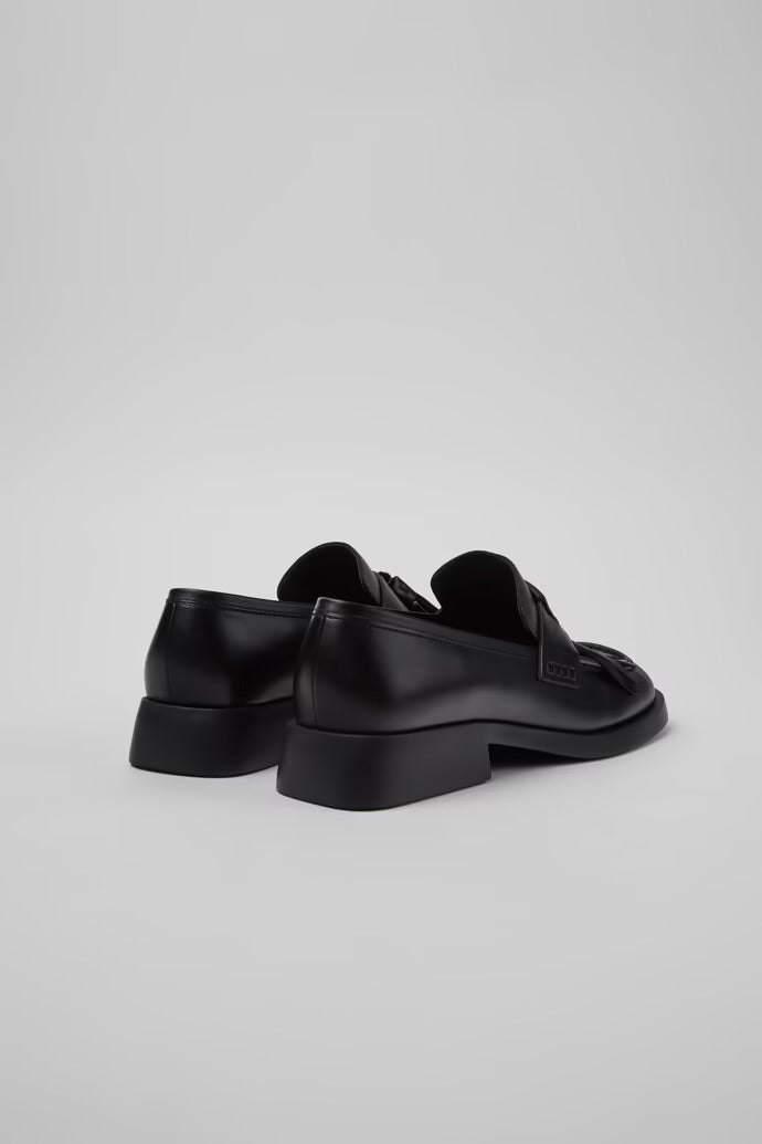 Twin Black Leather Loafers