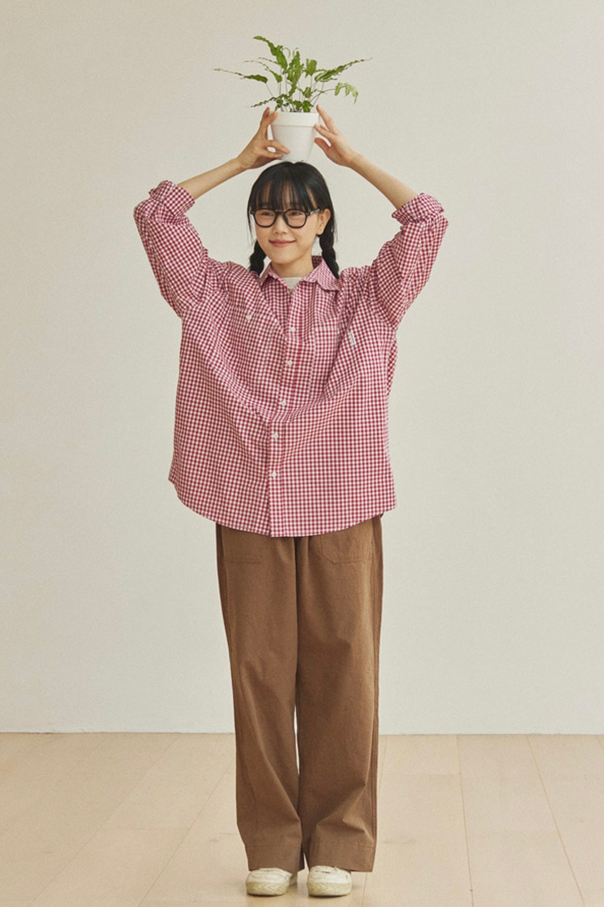 Wide Fatigue Brown Trousers