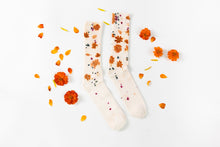 Cream Flower Power Bamboo Socks