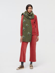 Forest Green Sustainable Jacquard Scarf