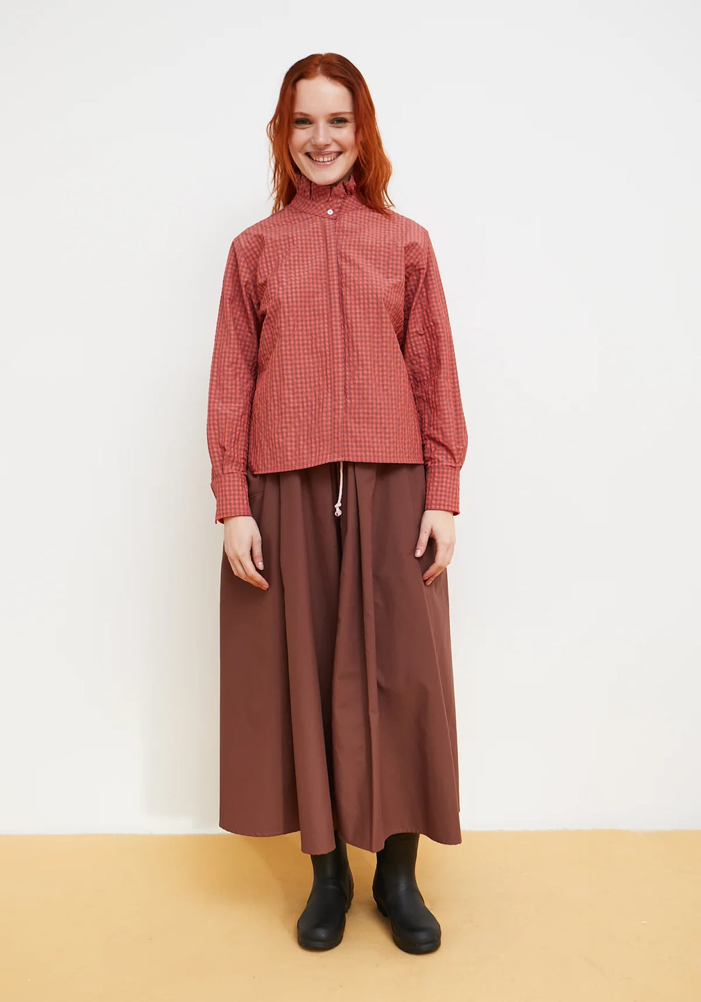 Coral Vichy Technical Shirt