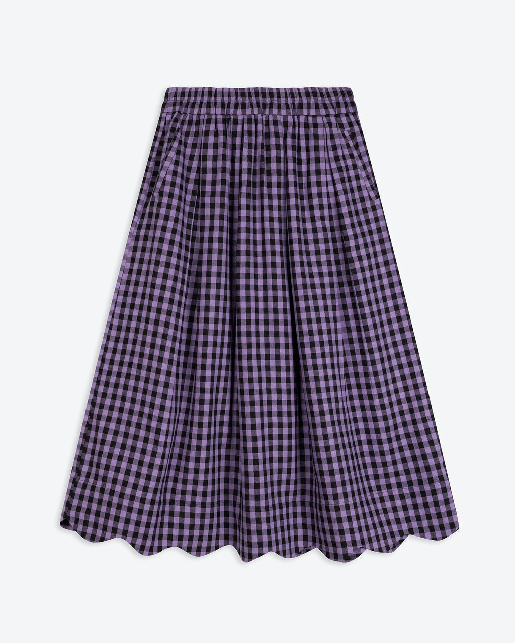Purple Check Scallop Skirt