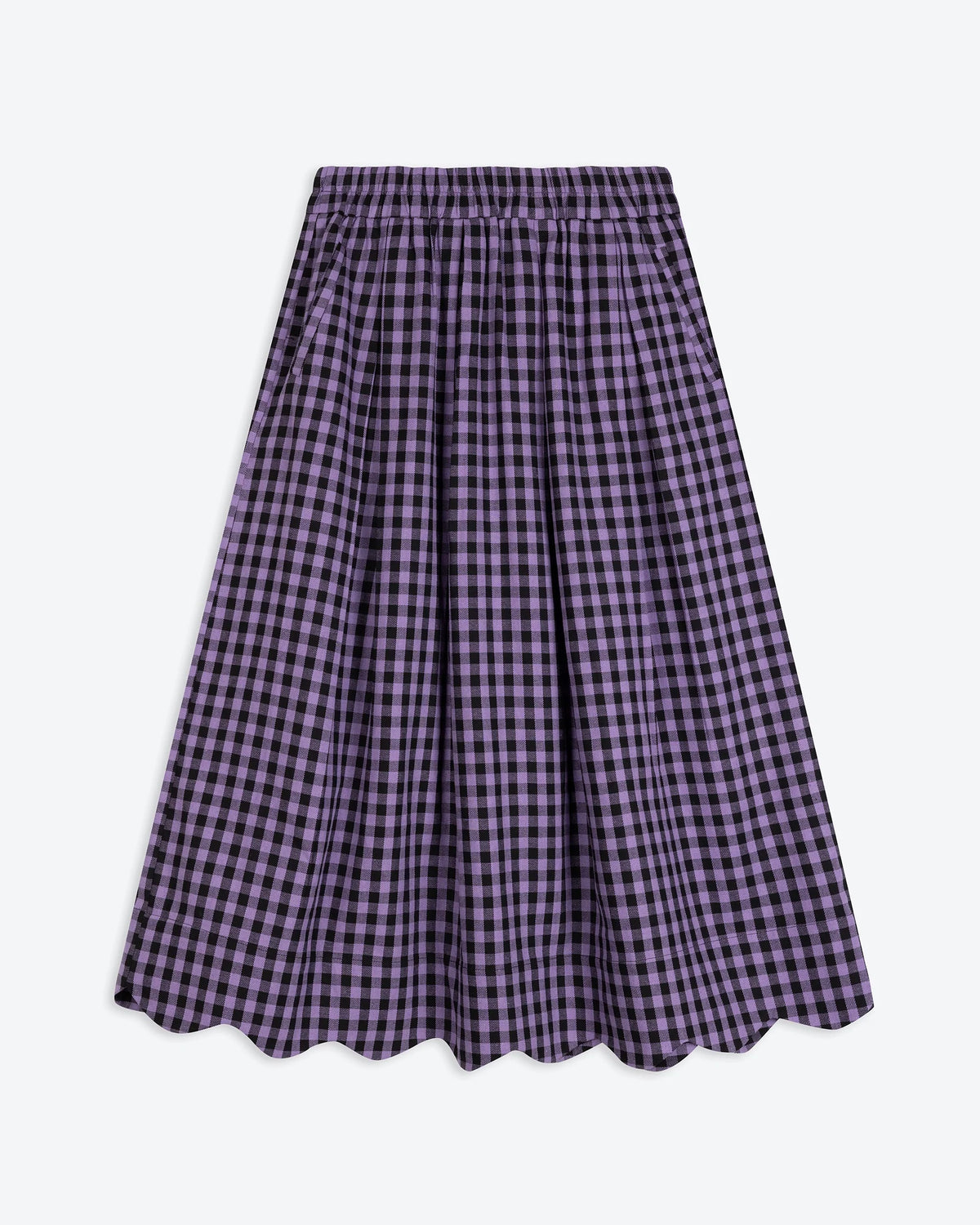 Purple Check Scallop Skirt