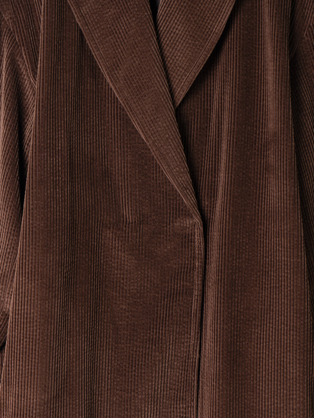 Corduroy Long Belted Coat Brown