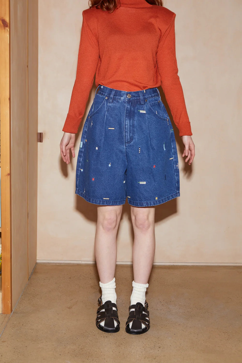 Puzzle Embroidered Mason Shorts