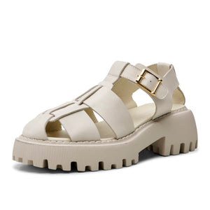 Posey Fisherman Off White Leather Sandal