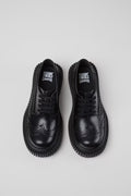 Twin Black Leather Lace Up Shoes
