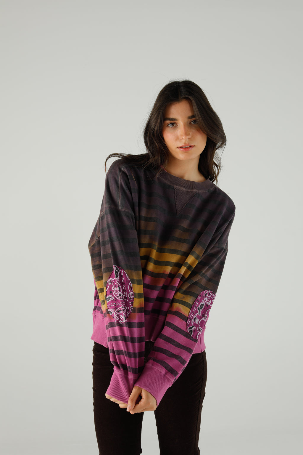 Cocoa Stripe Sweat