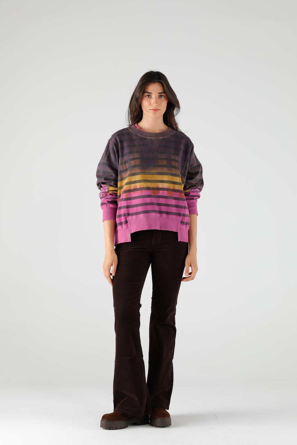 Cocoa Stripe Sweat