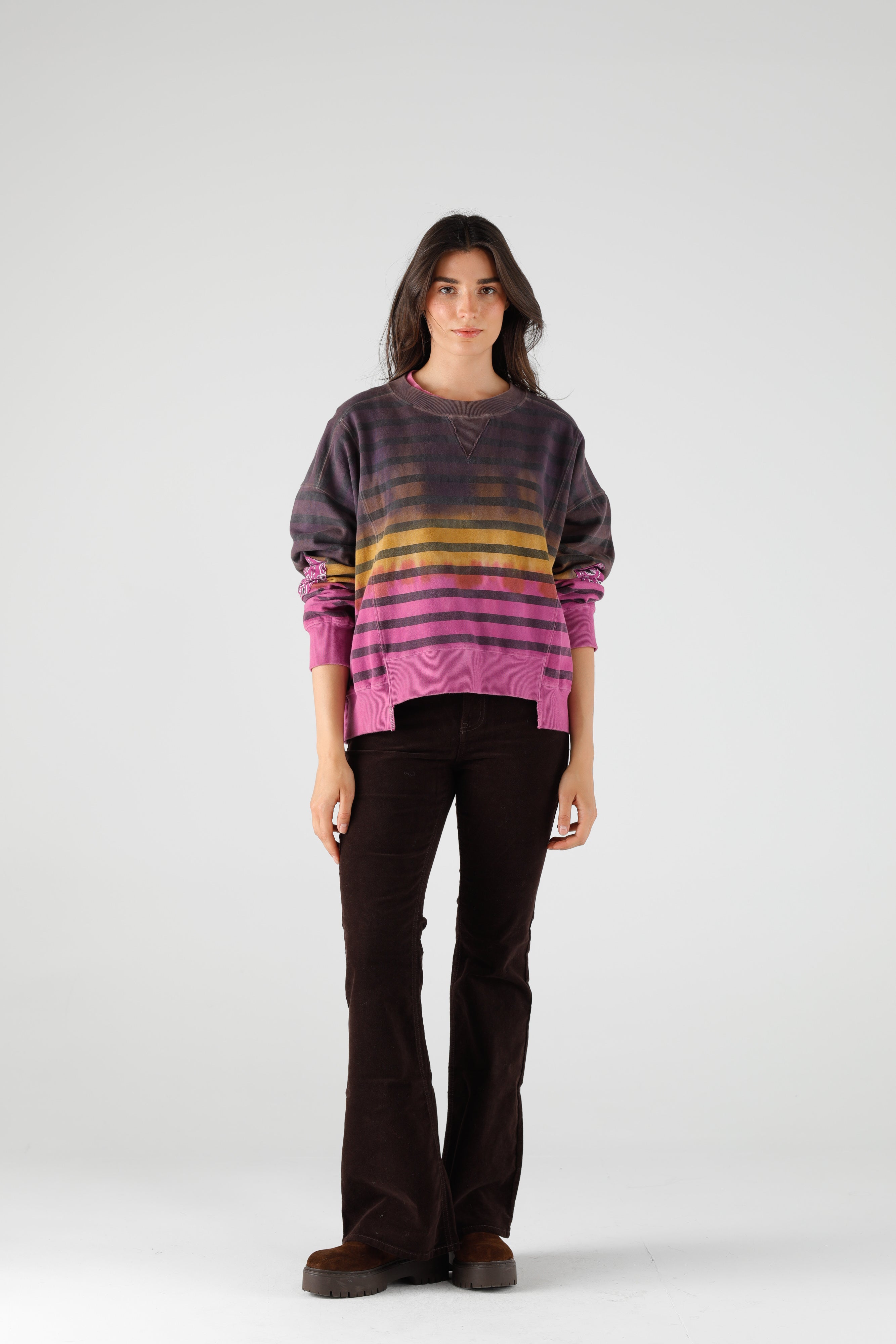 Cocoa Stripe Sweat