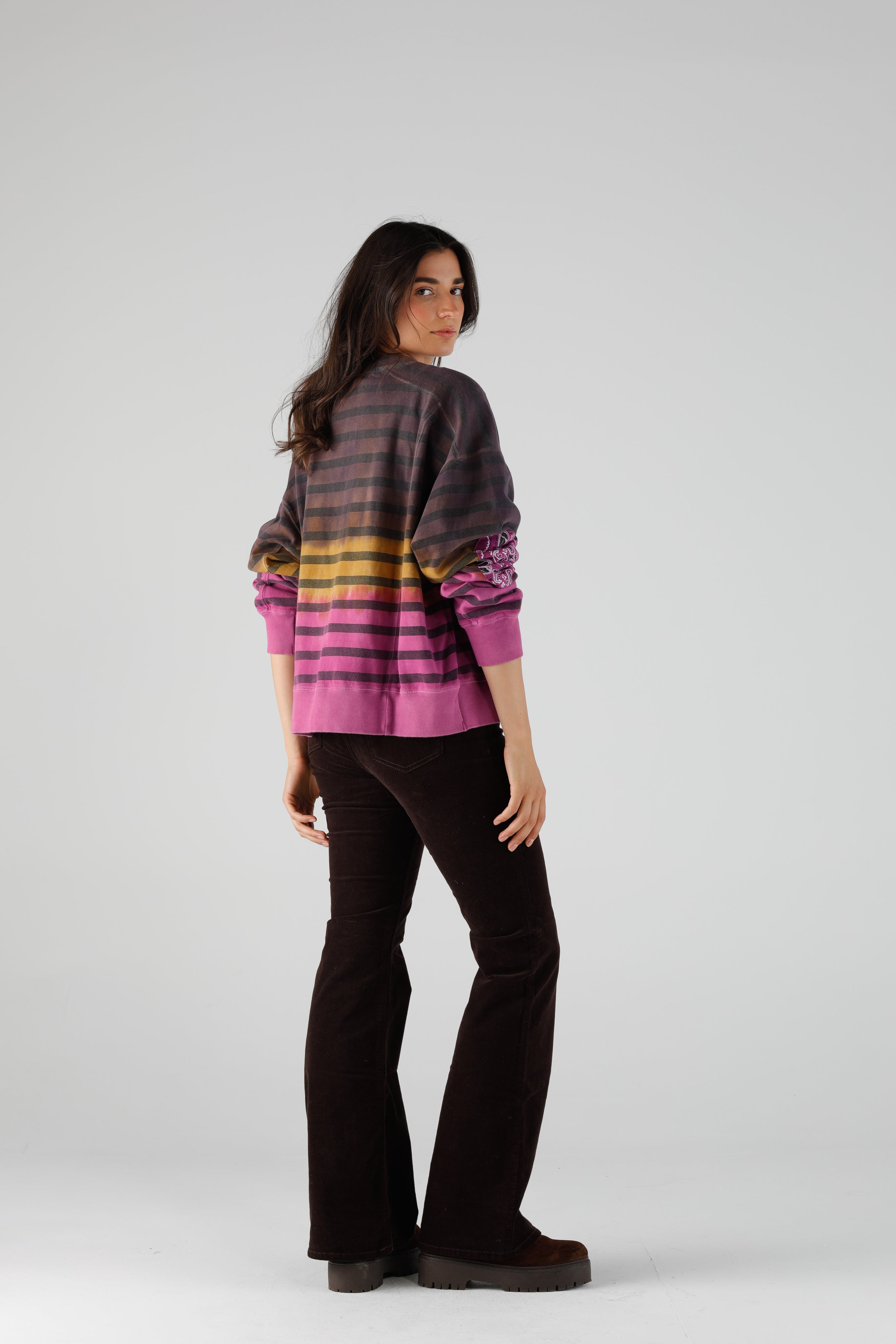 Cocoa Stripe Sweat