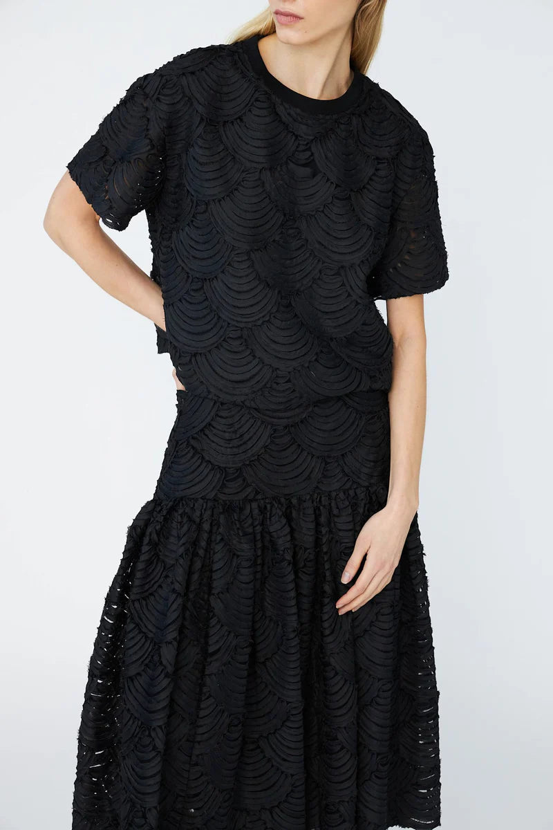 Textured Black Skirt