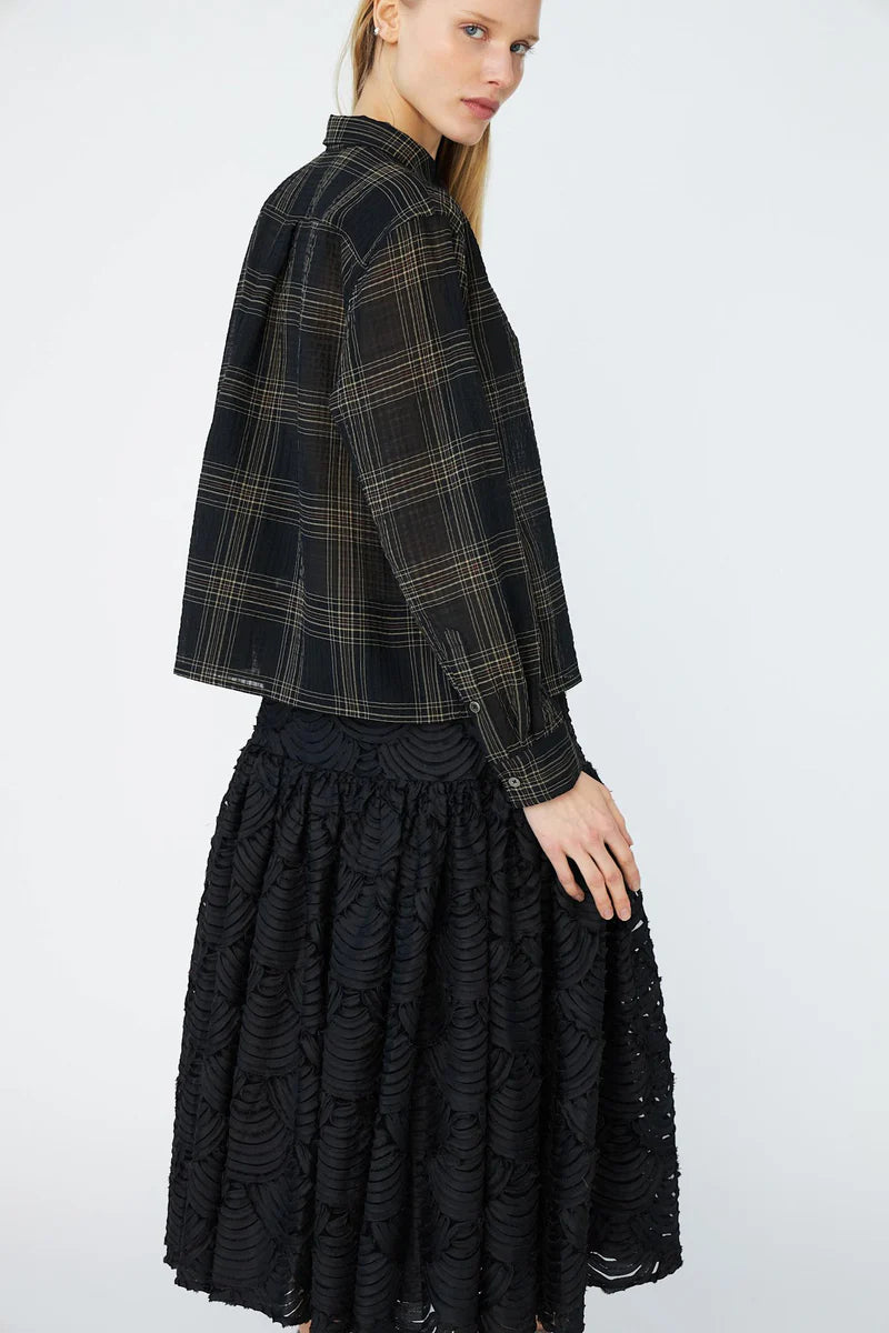 Textured Black Skirt