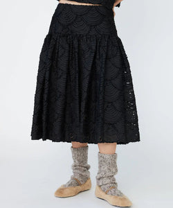 Textured Black Skirt