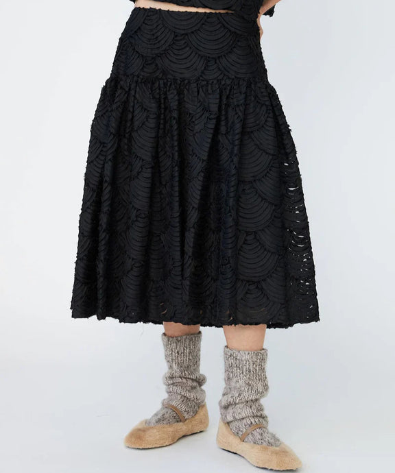 Textured Black Skirt