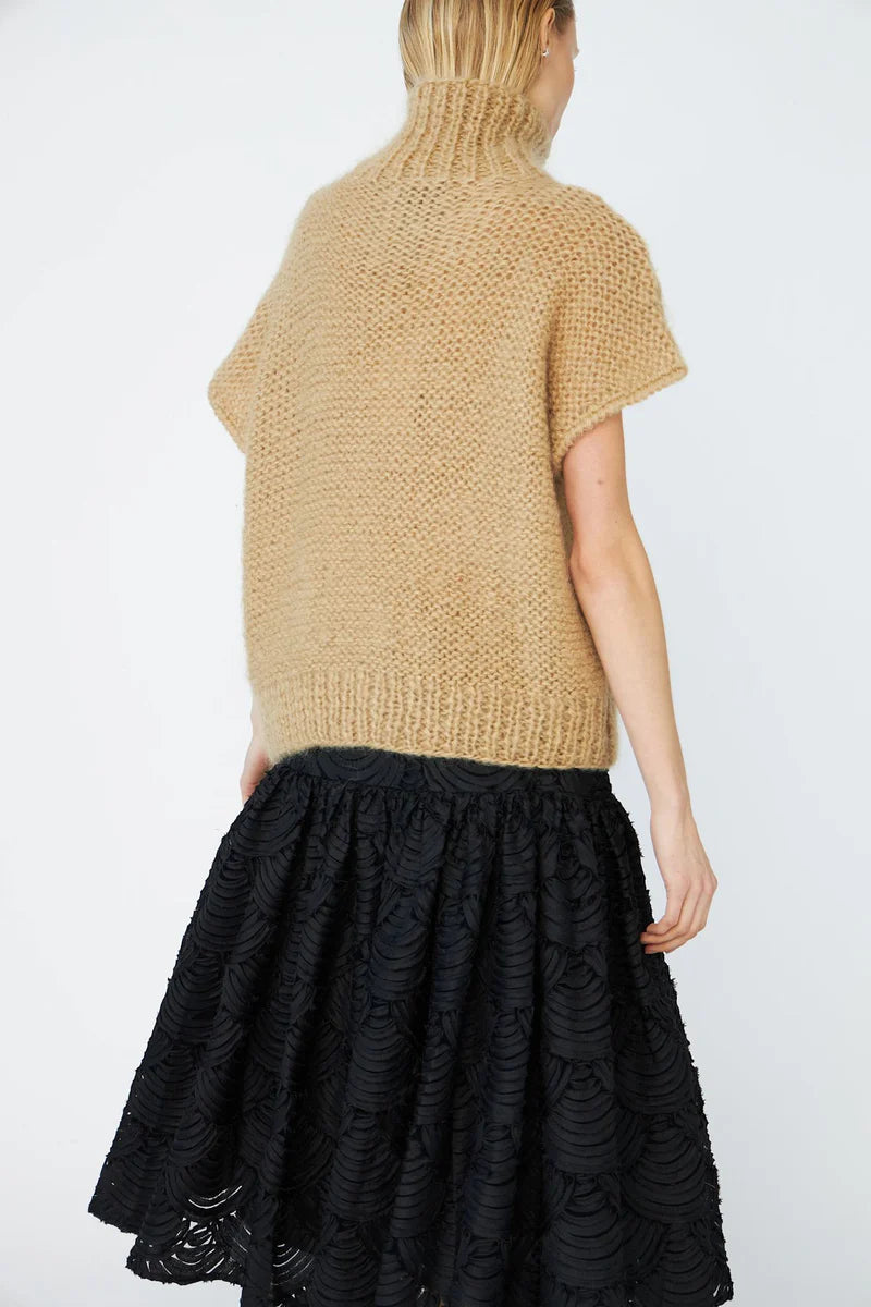 Textured Black Skirt