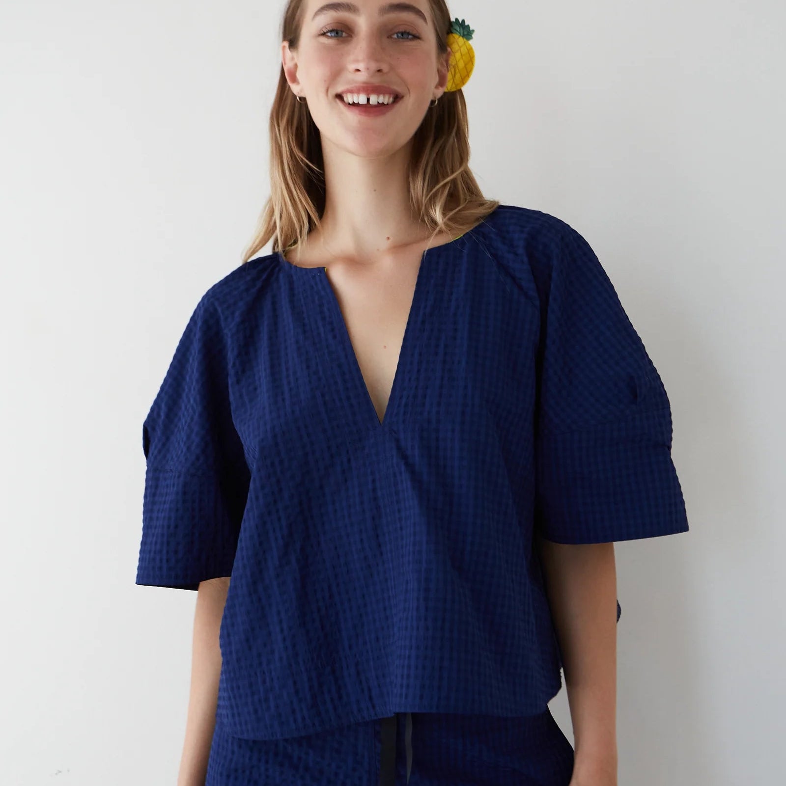 Vichy Blue Soplo Blouse - Last One (size M/L oversized fit)