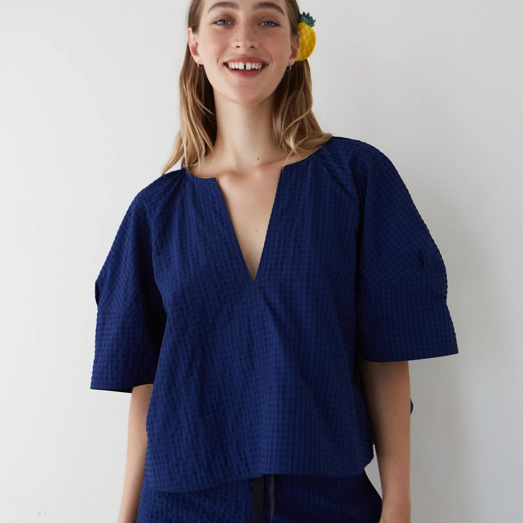 Vichy Blue Soplo Blouse - Last One (size M/L oversized fit)
