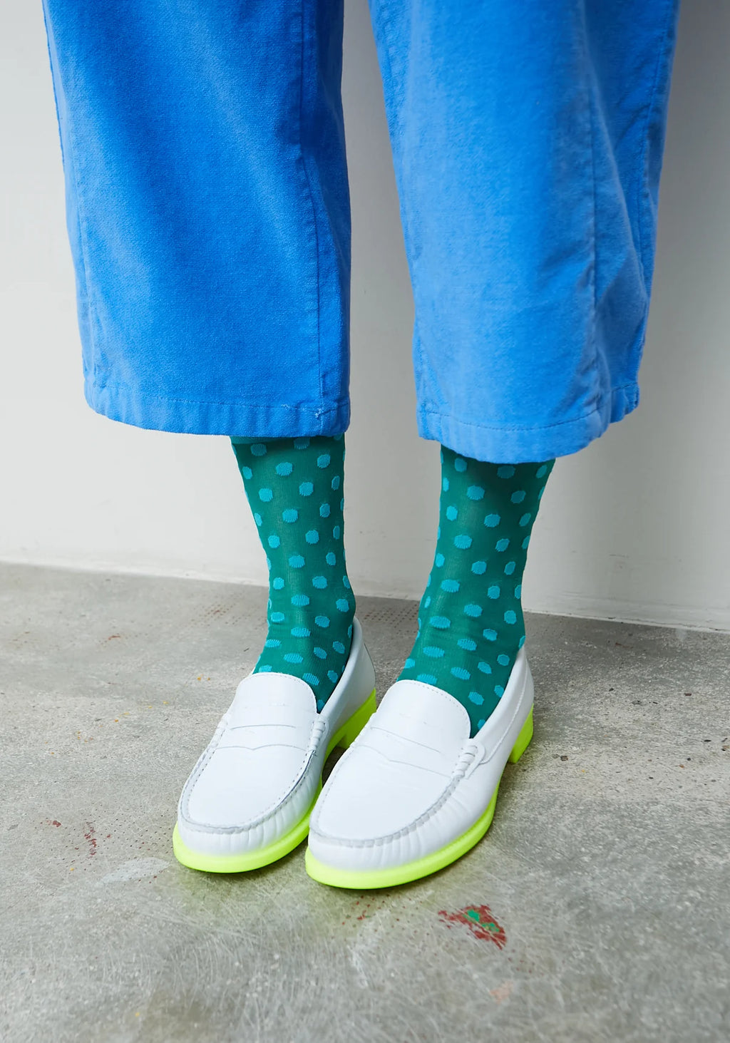 Green Polkadot Socks