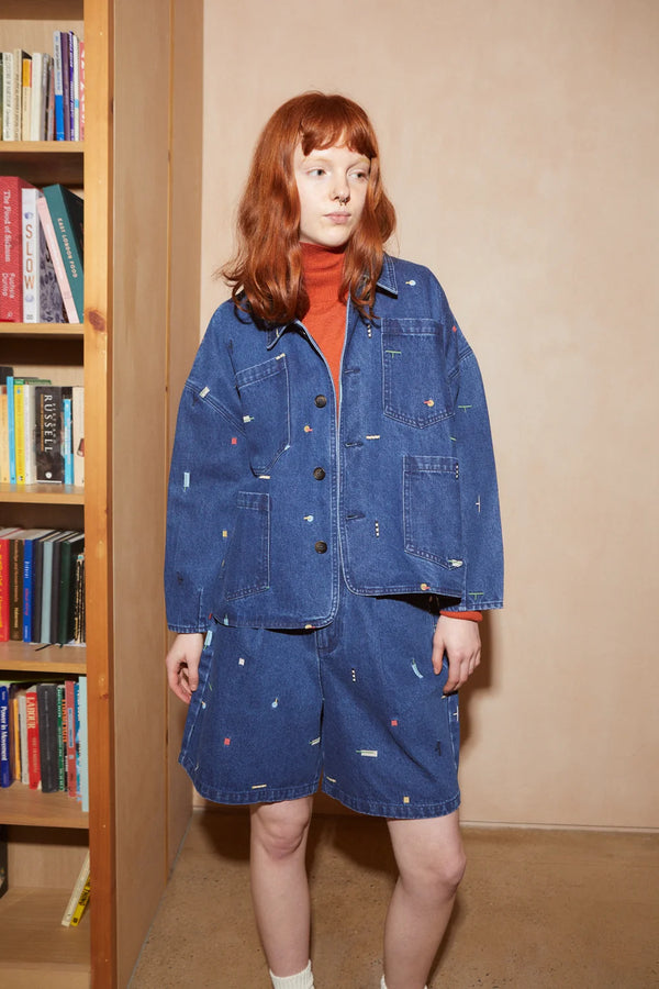 Puzzle Embroidered Mason Shorts - Last One