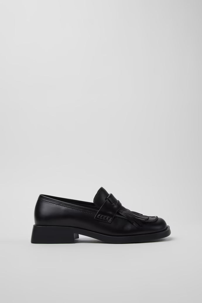 Twin Black Leather Loafers