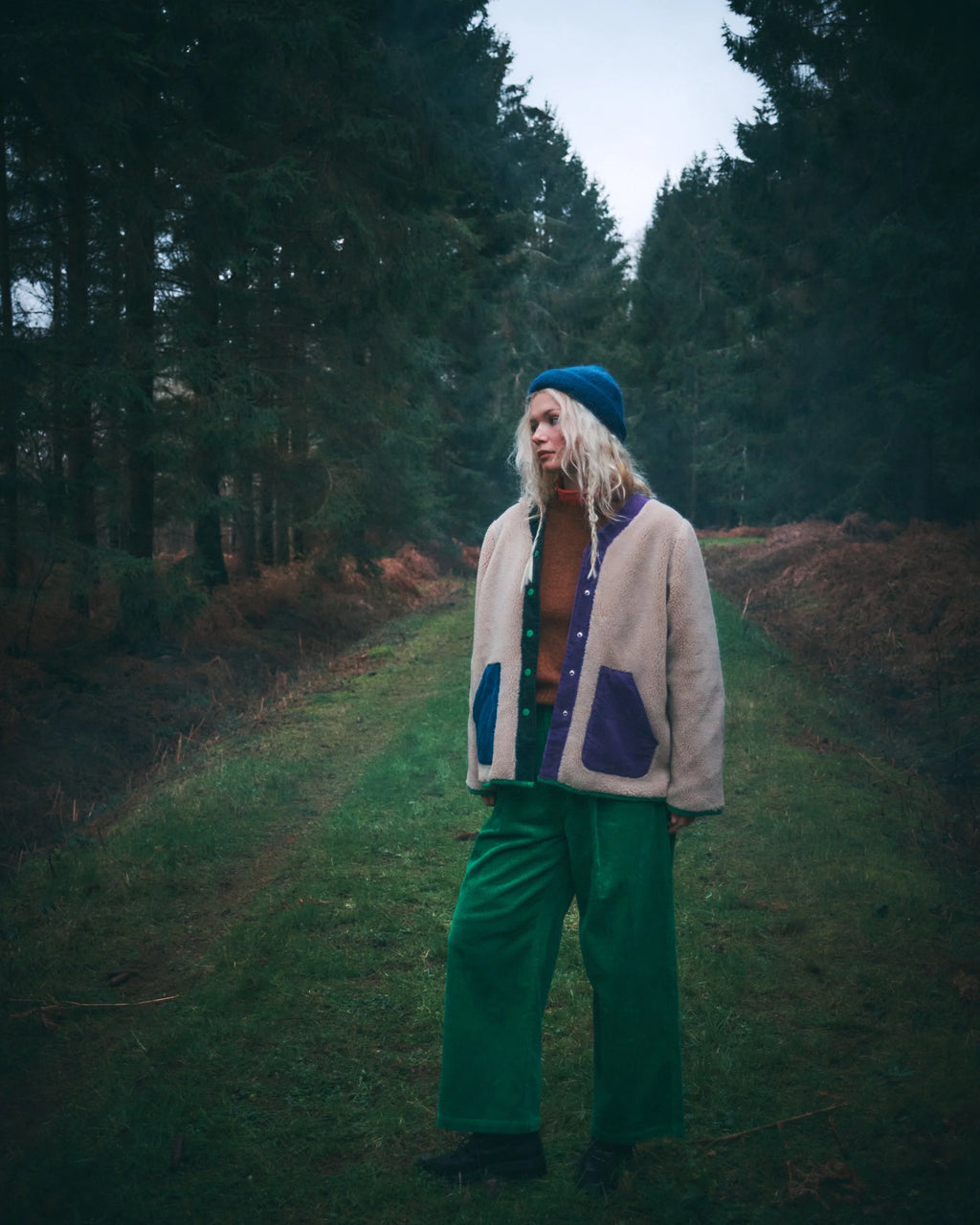 Colour Block Shearling Jacket