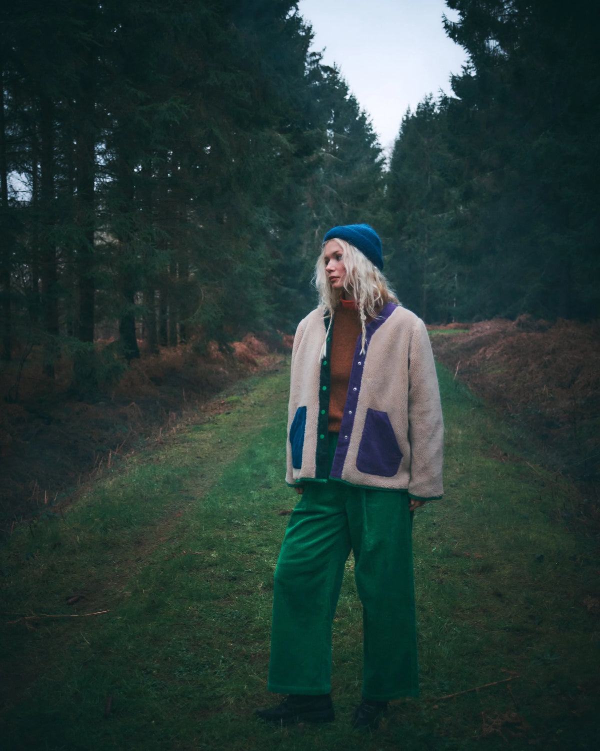 Colour Block Shearling Jacket