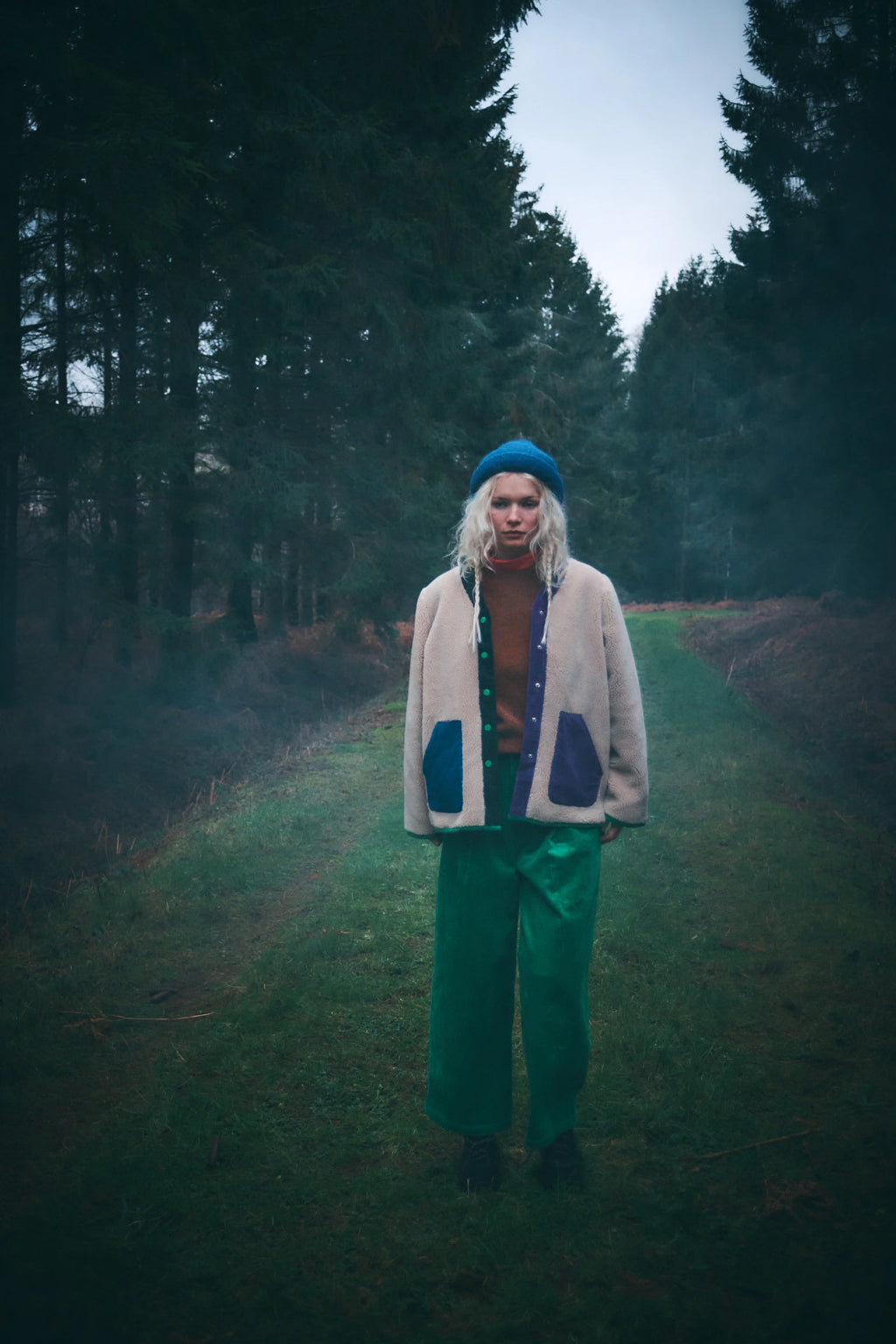 Colour Block Shearling Jacket