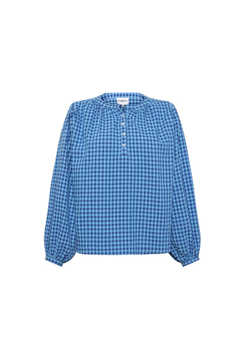 Blue checked blouse