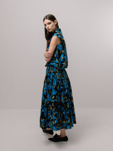 Blue Flower Single Tiered Skirt