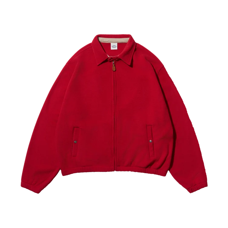 Red Fleece Bomber Jacket