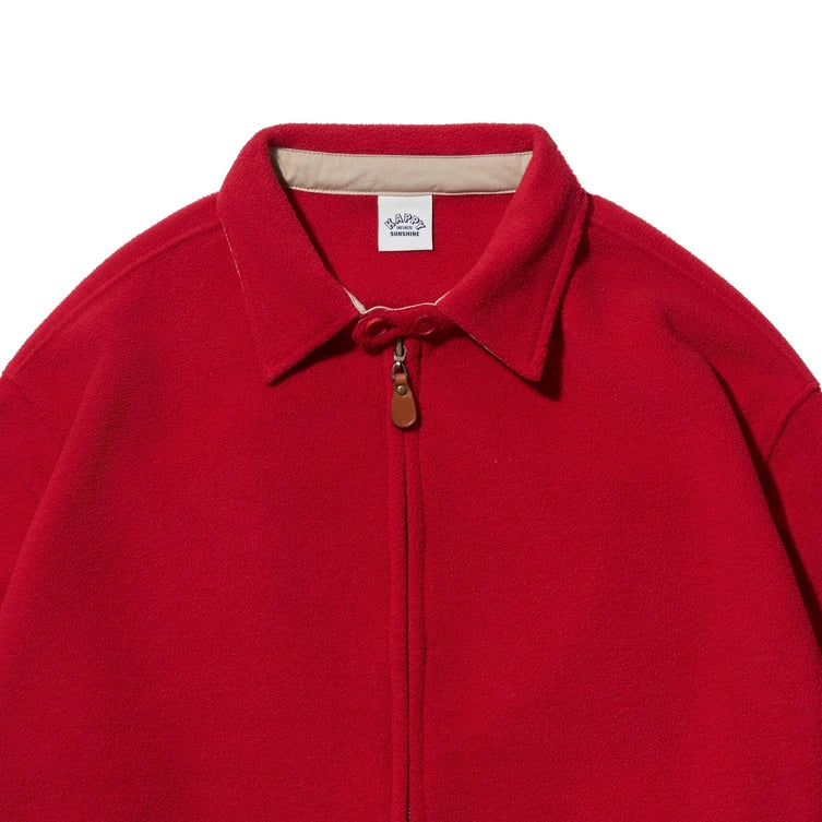 Red Fleece Bomber Jacket