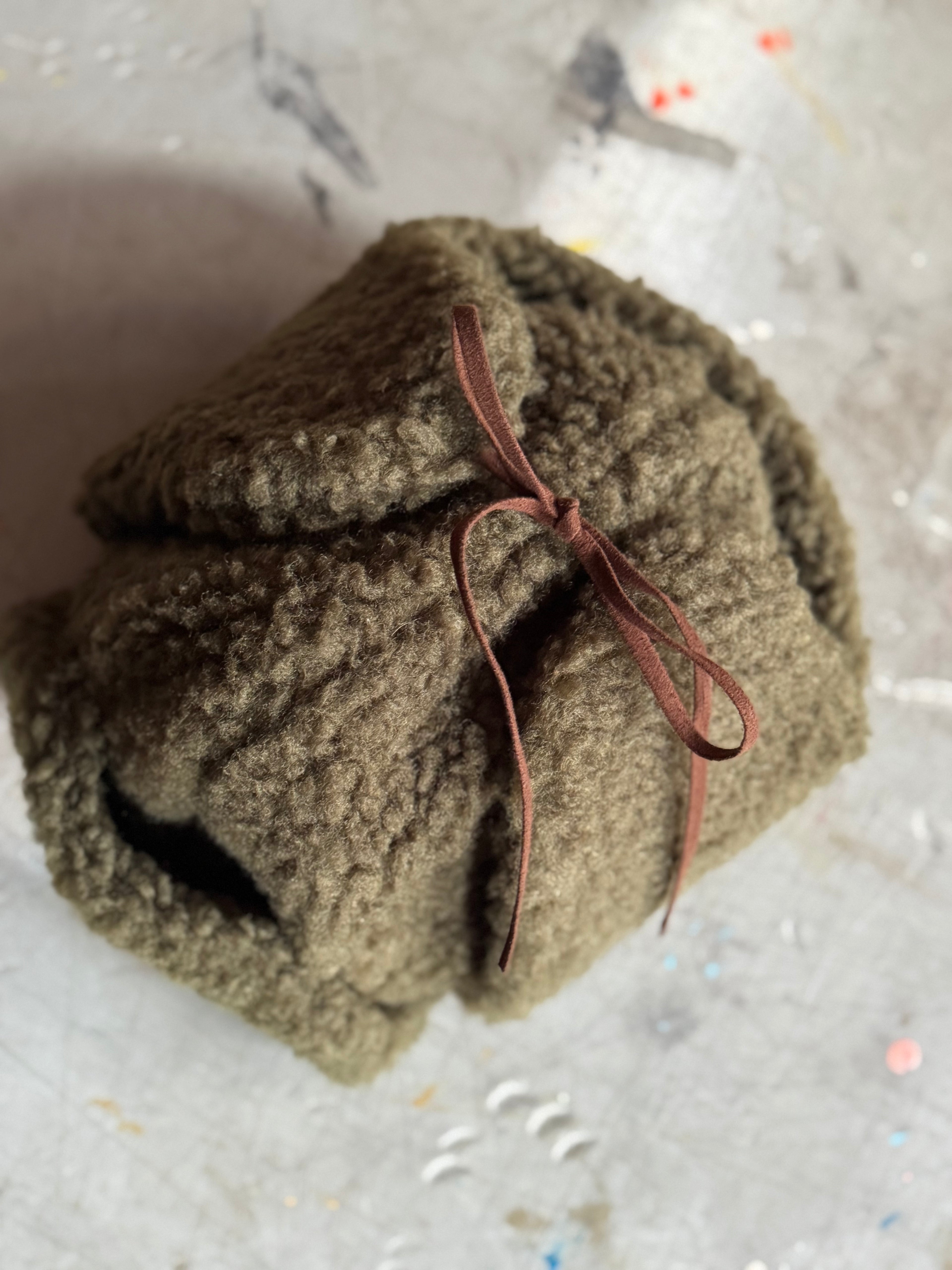 Olive Boa Aviator Hat