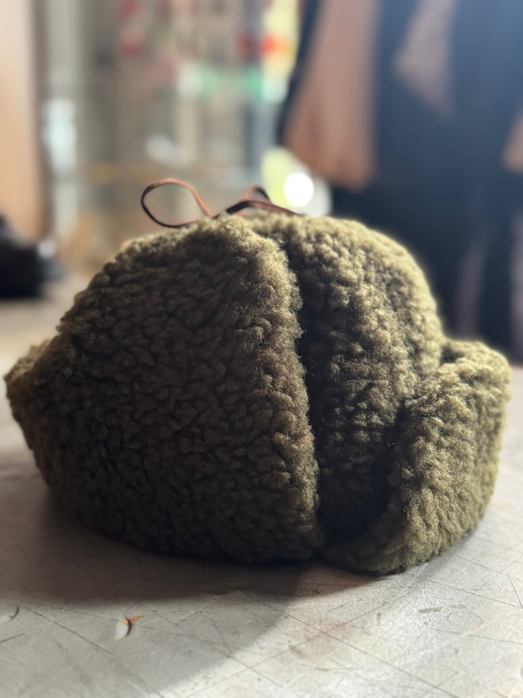 Olive Boa Aviator Hat