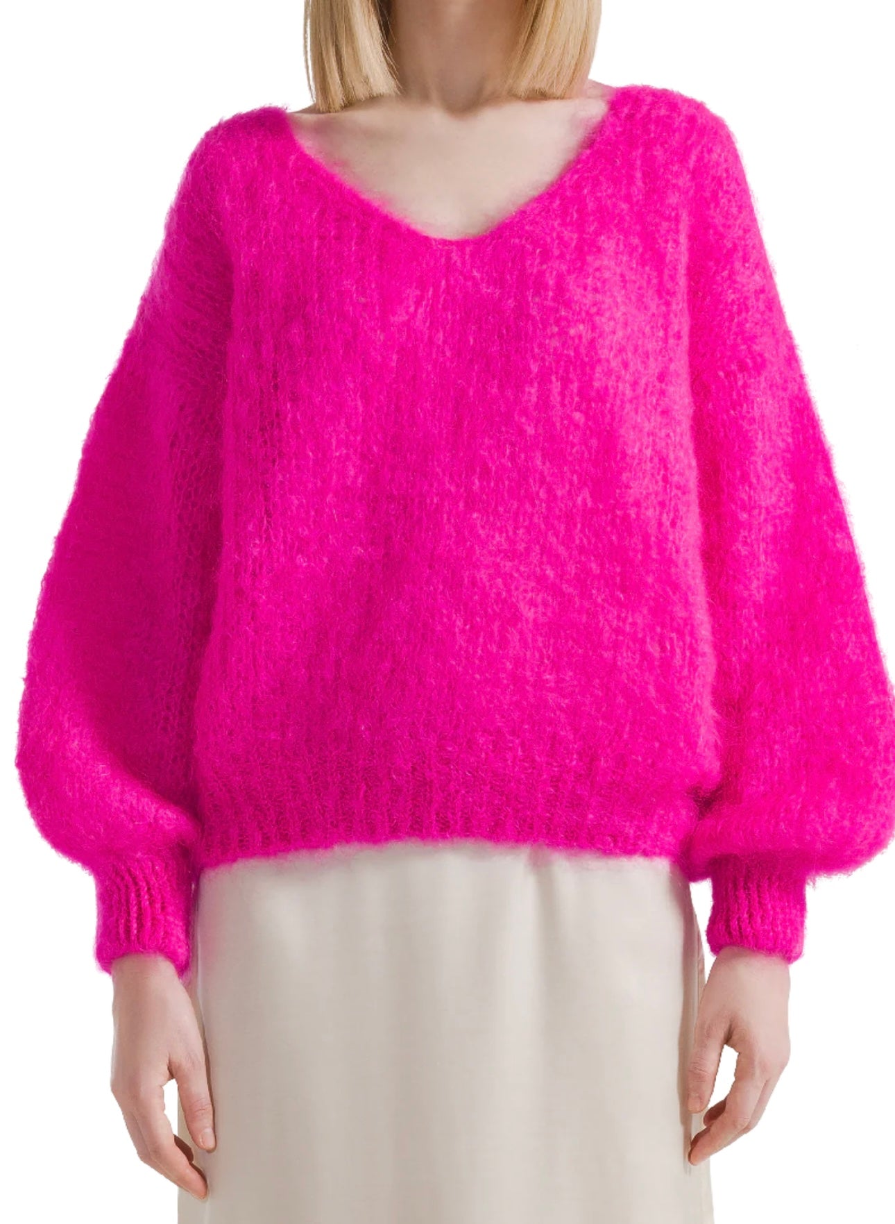 Neon Pink Mohair Sweater - Last One (size Medium)