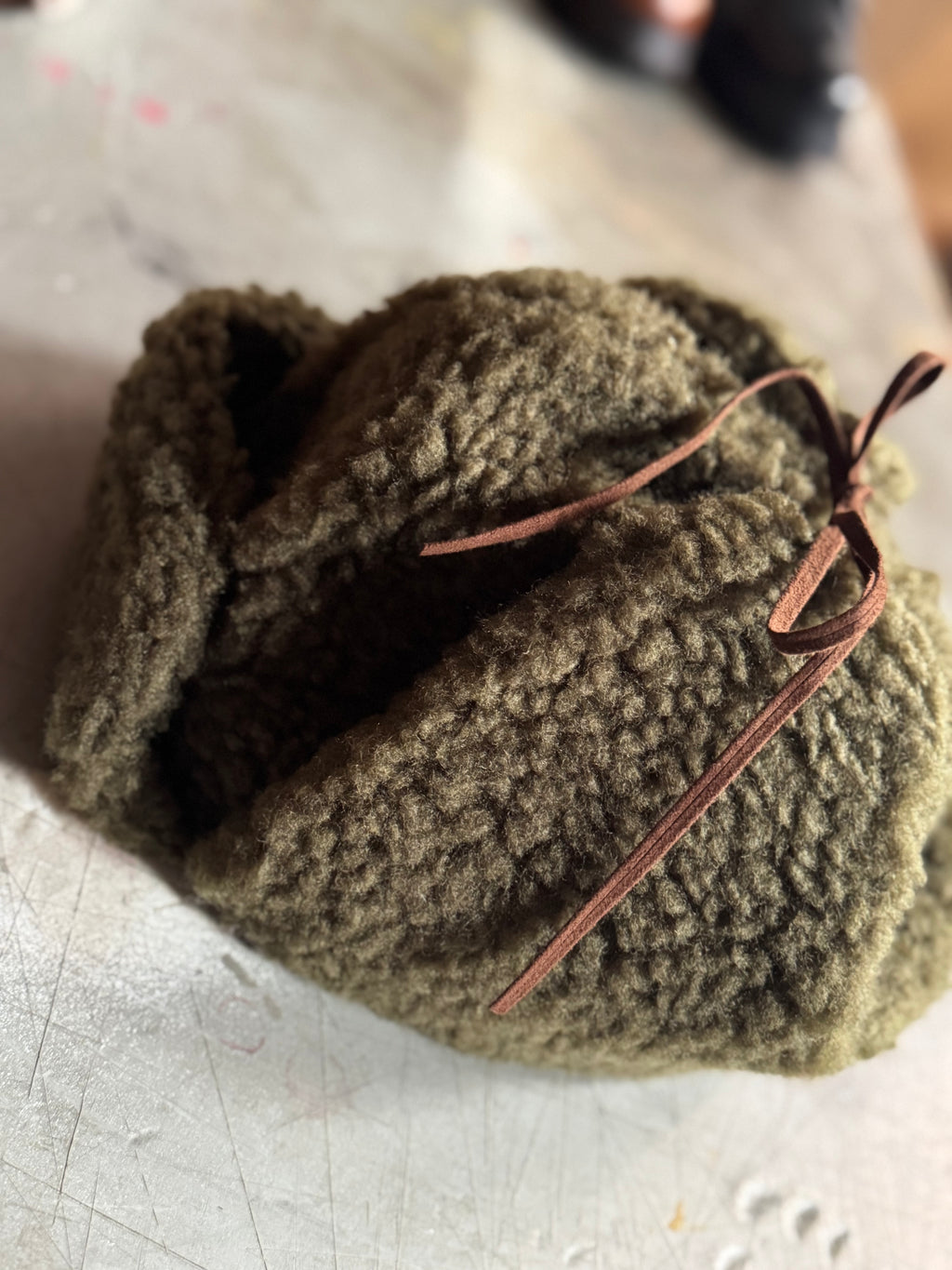 Olive Boa Aviator Hat