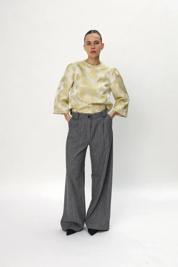 Oversized Herringbone Wool Pants