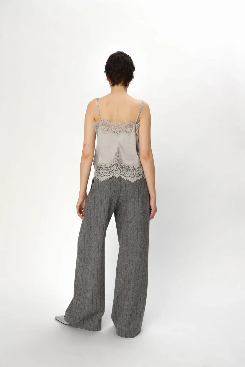 Oversized Herringbone Wool Pants