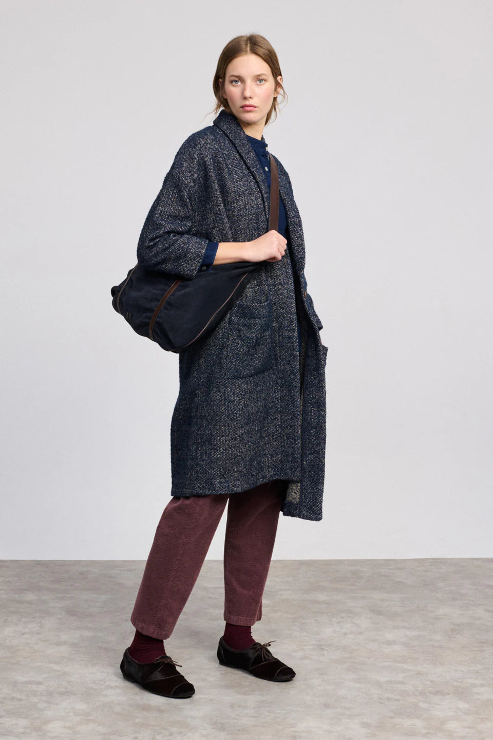 Navy & Beige Smoking Jacket