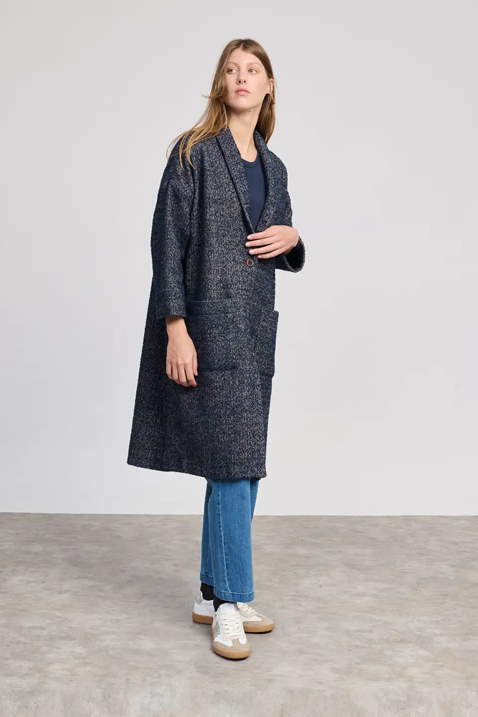 Navy & Beige Smoking Jacket