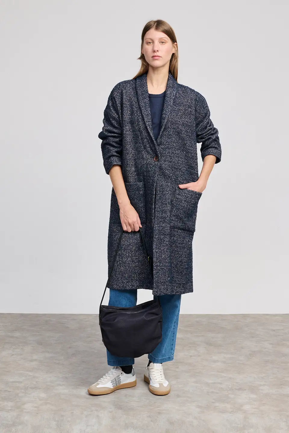 Navy & Beige Smoking Jacket