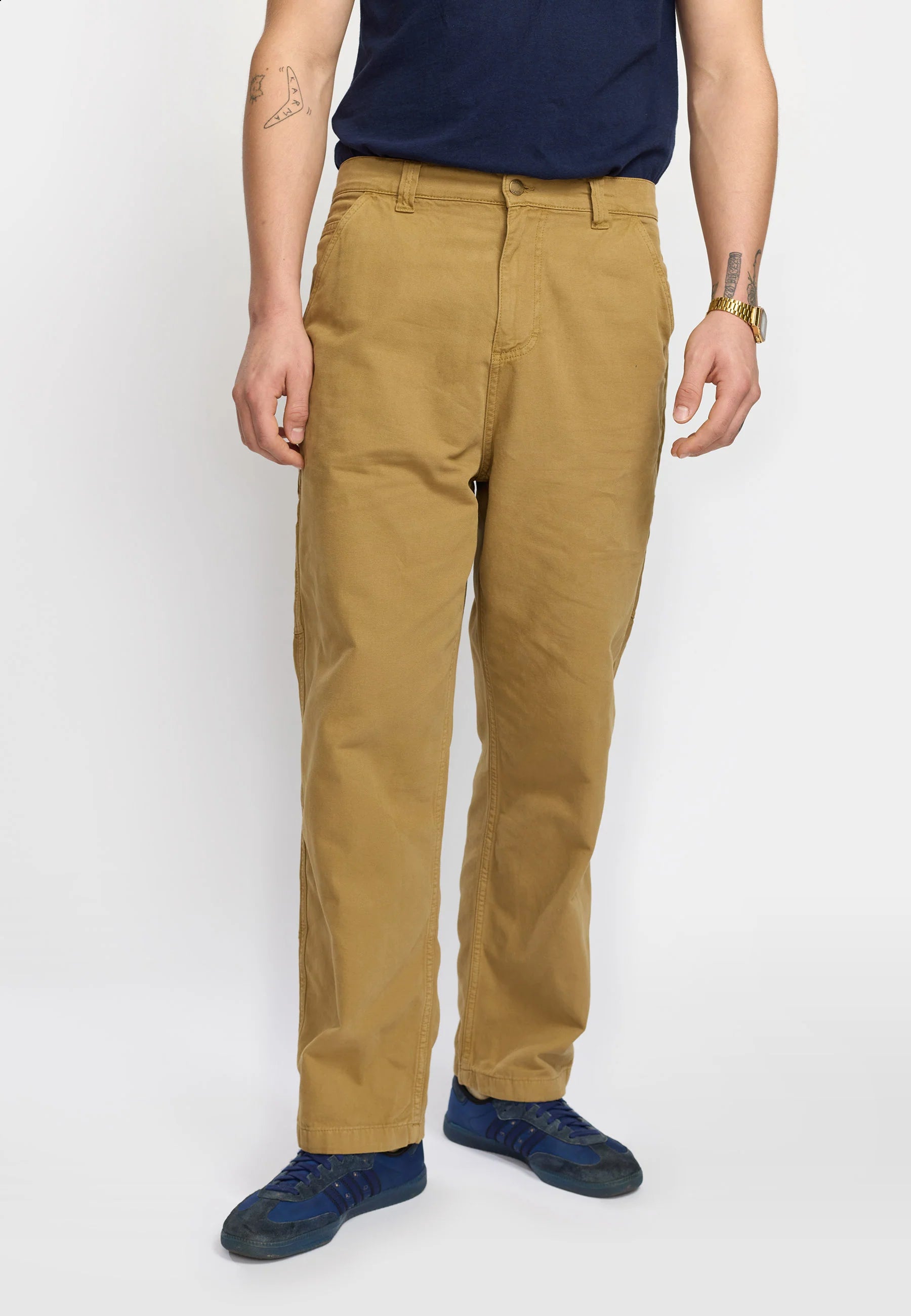 Khaki Wide Worker Trousers
