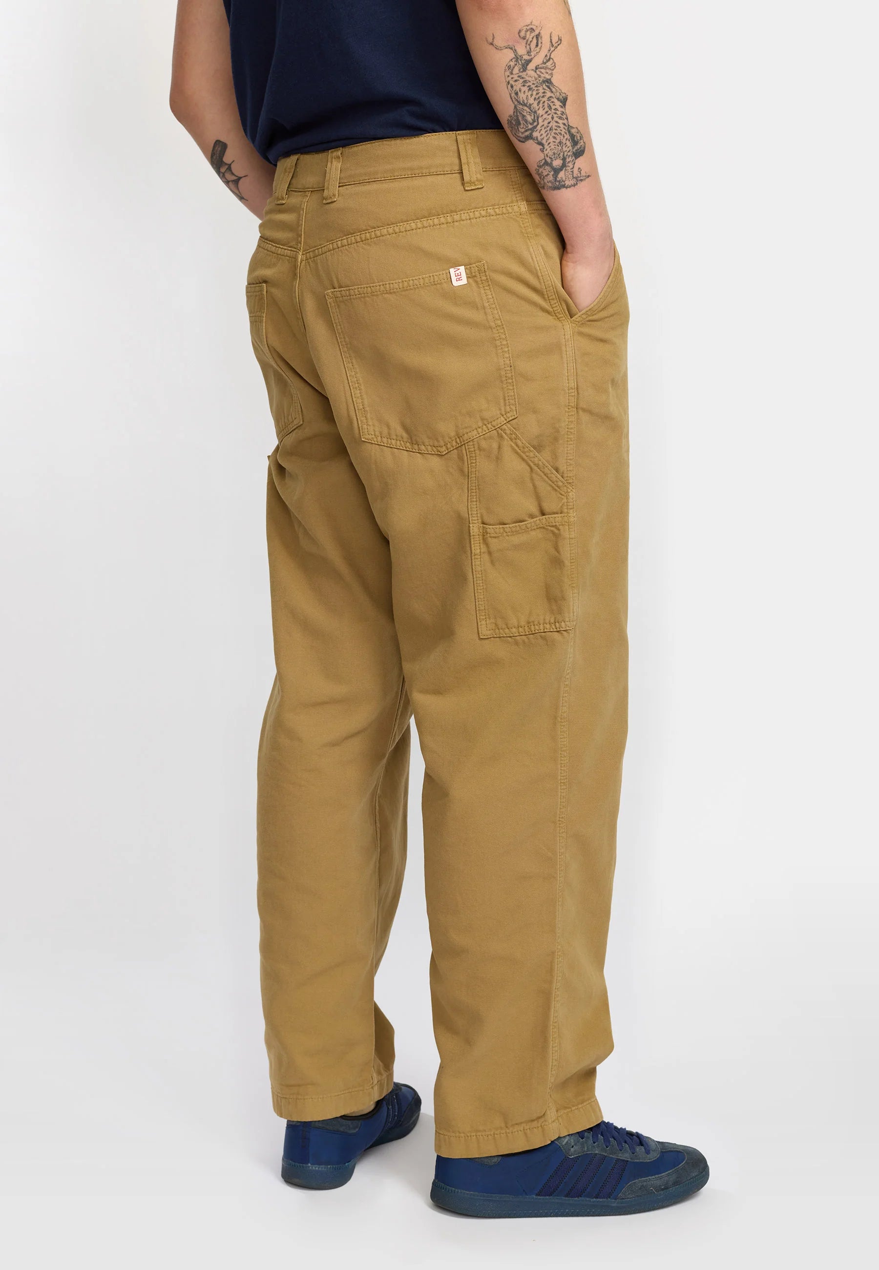 Khaki Wide Worker Trousers