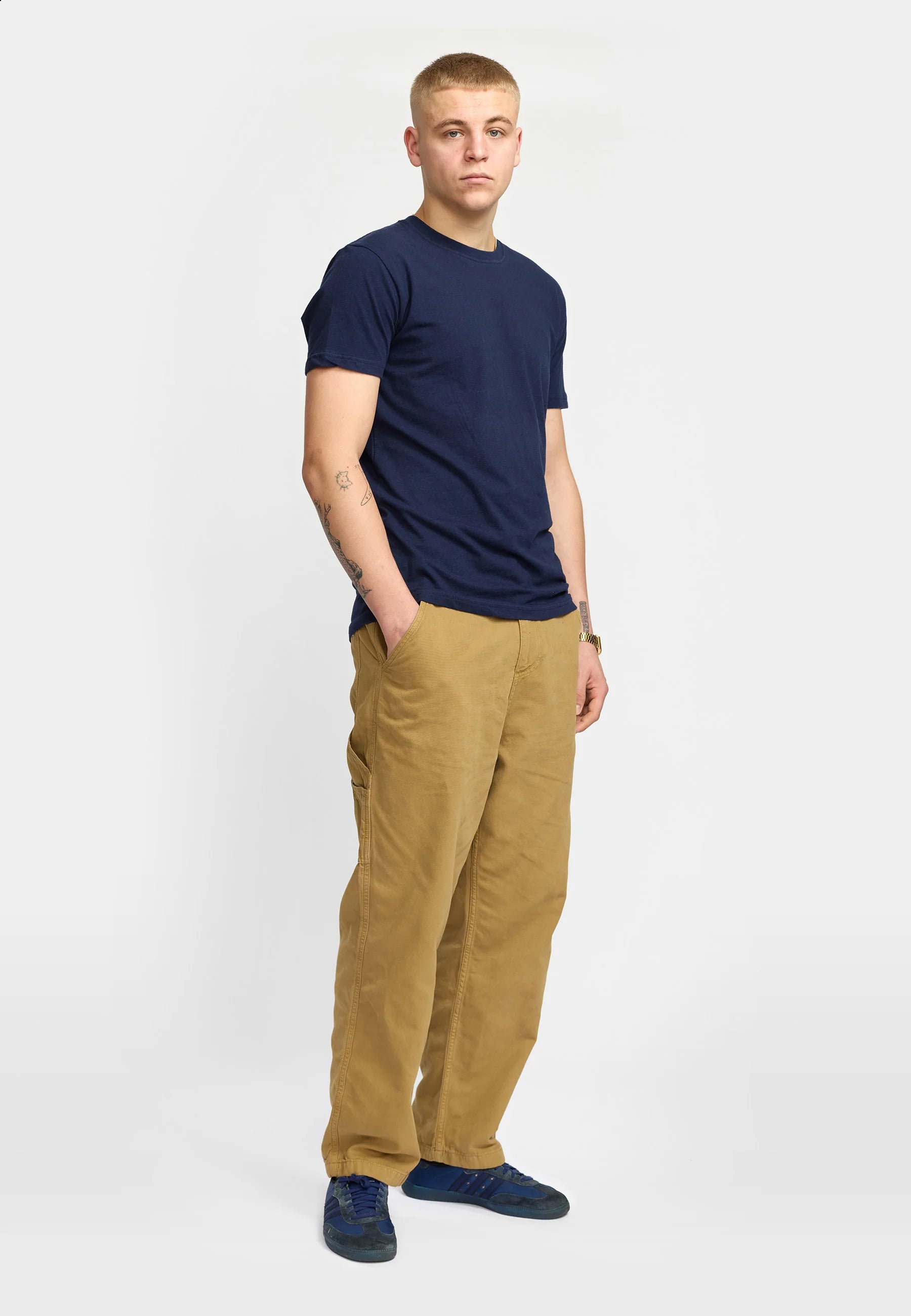 Khaki Wide Worker Trousers