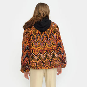 Orange Leaf Print Teddy Jacket - Last One (size Small)