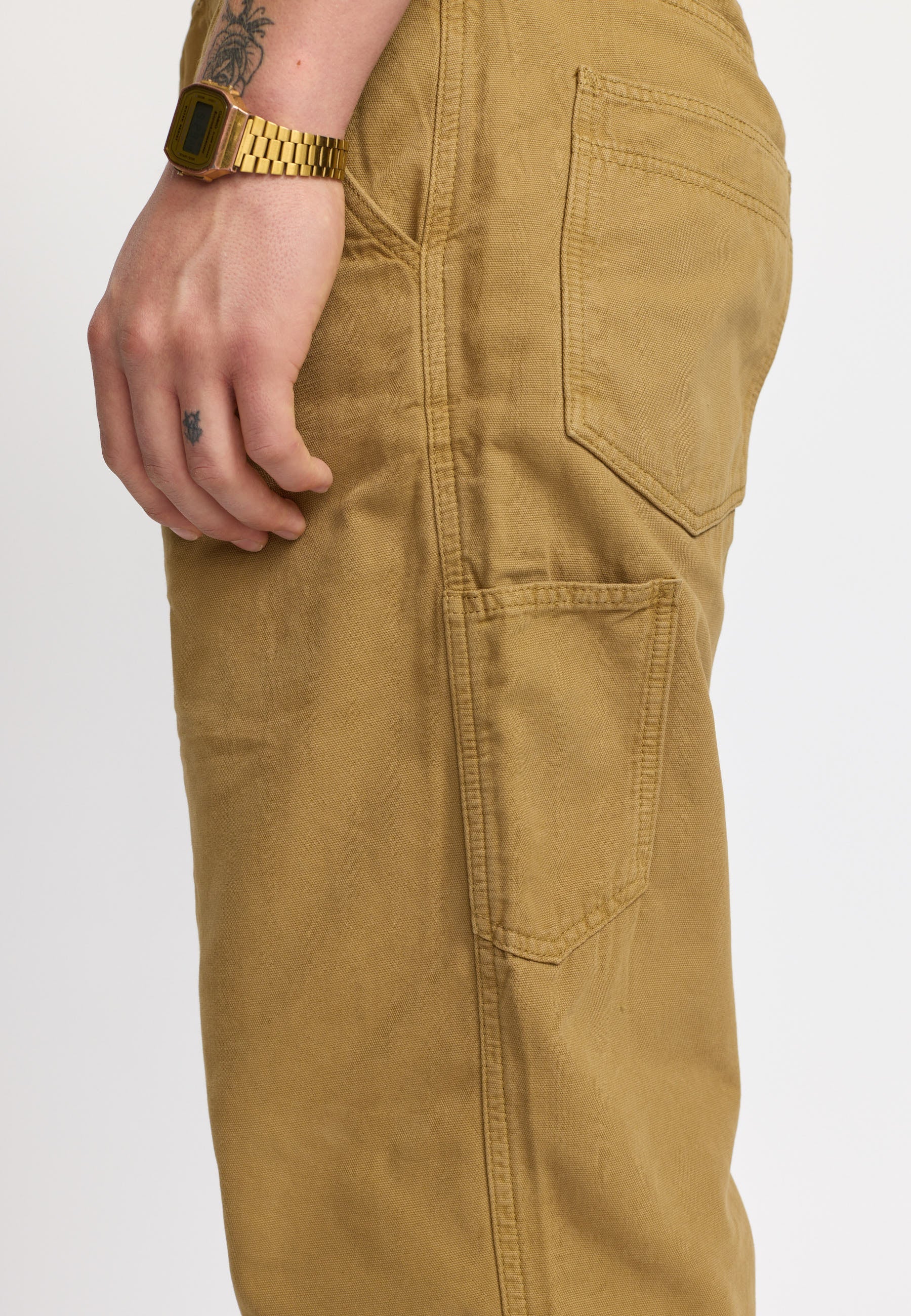 Khaki Wide Worker Trousers