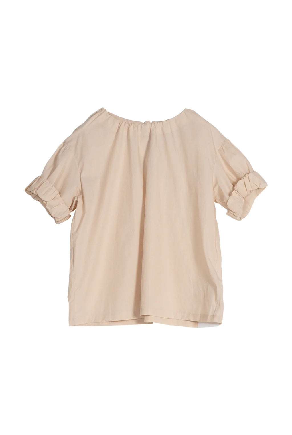 Beige Gathered Neck Blouse - Last One