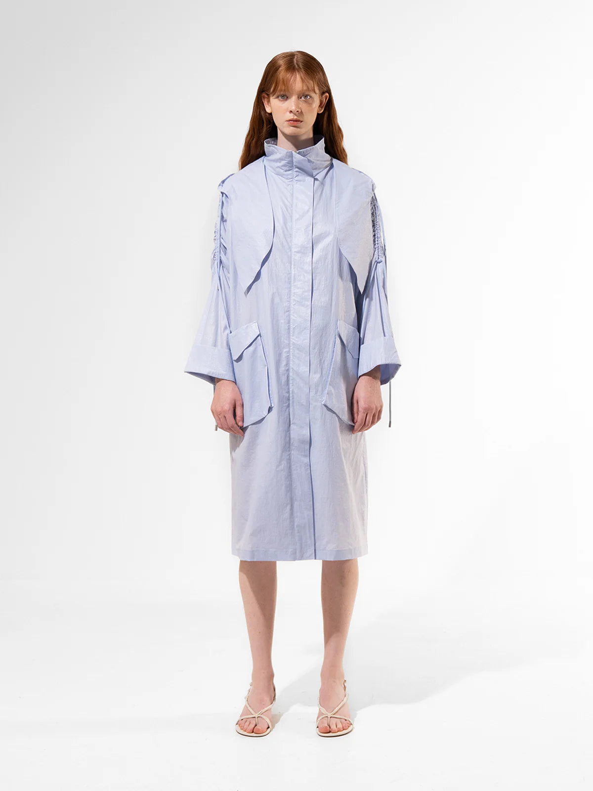 Sky Drawstring Flow Coat