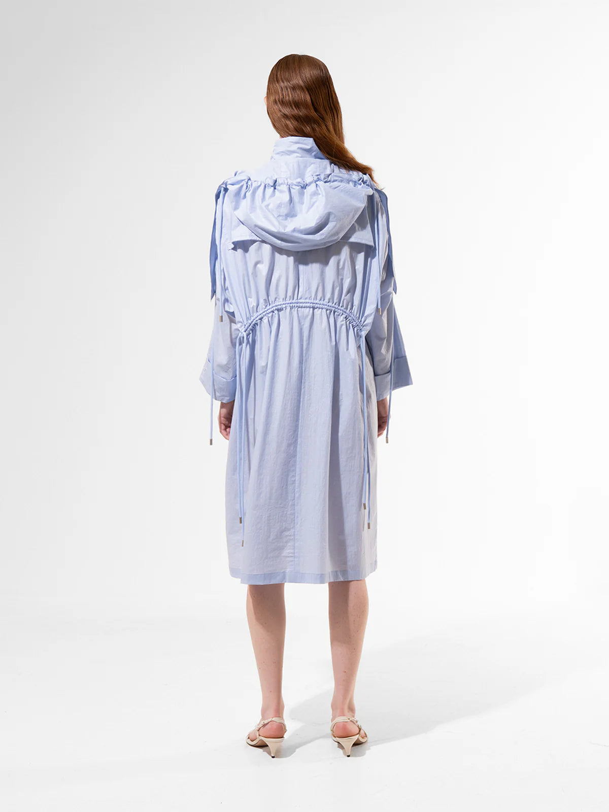 Sky Drawstring Flow Coat