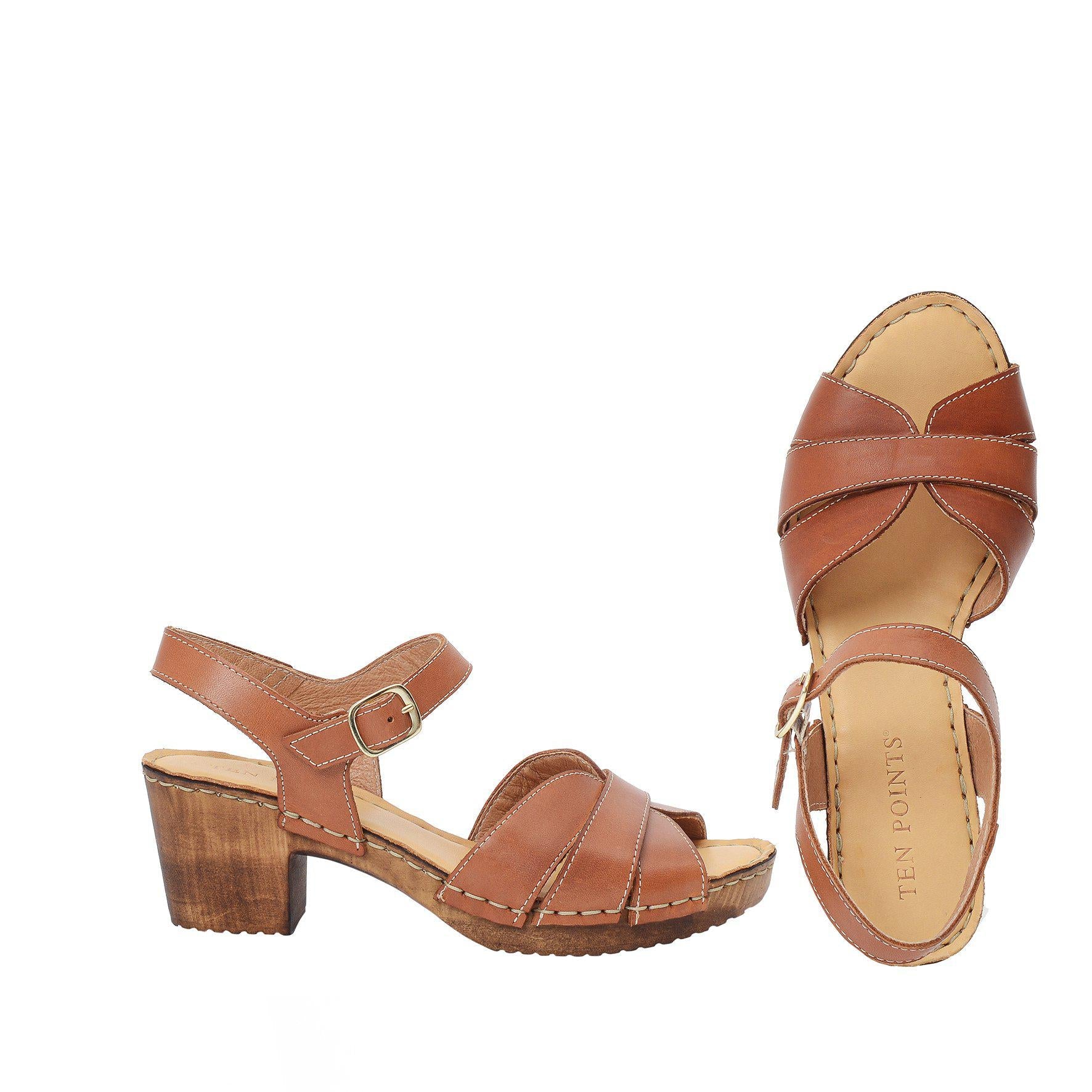 Cognac Heeled Clogs - Last One size 40